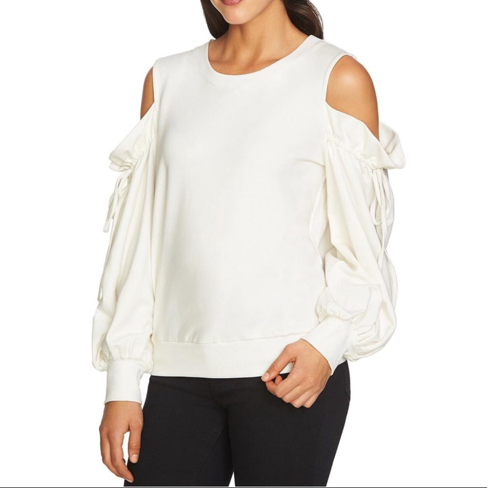 COLD SHOULDER SWEATSHIRT